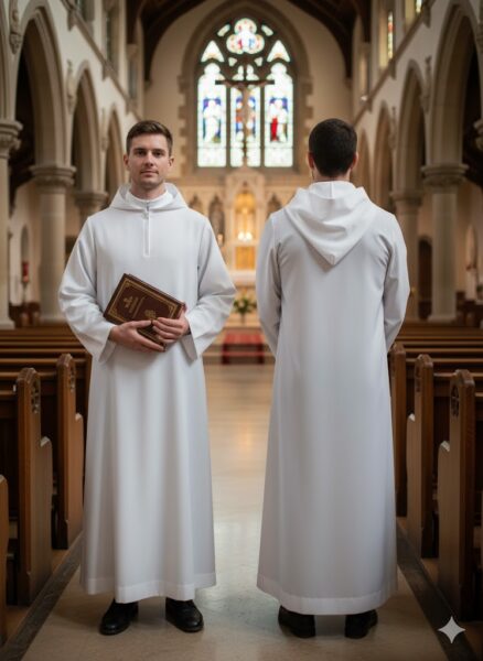 Alba liturgiczna z kapturem dla lektora i ministranta