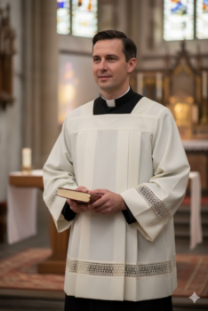 Komża Kapłańska kremowa z gipiurą