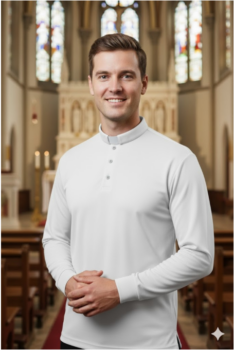 Koszula kaplanska polo biala