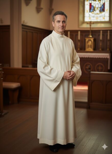 Kremowa Alba Kapłańska Lniana