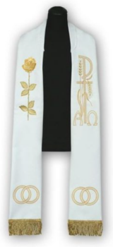 Stuła haftowana na ślub obrączki