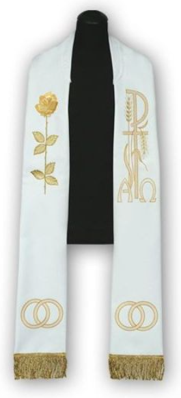 Stuła haftowana na ślub obrączki Stuła haftowana na ślub obrączki