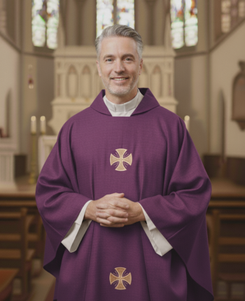 Czerwony Ornat Lniany z Krzyżami