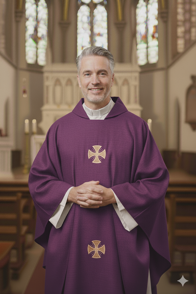 Czerwony Ornat Lniany z Krzyżami Czerwony Ornat Lniany z Krzyżami