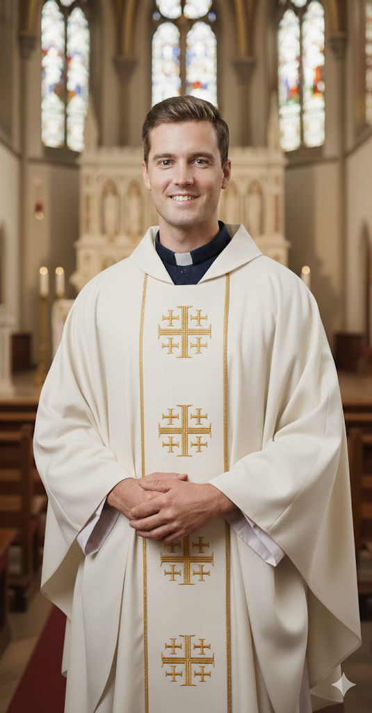 Ornat Kremowy z Krzyżem Jerozolimskim Ornat Kremowy z Krzyżem Jerozolimskim