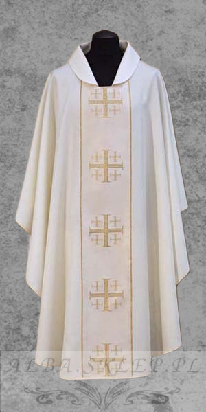 Ornat Kremowy z Krzyżem Jerozolimskim Ornat Kremowy z Krzyżem Jerozolimskim