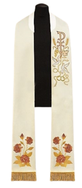 Stuła ślubna haftowana