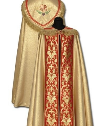 Złota Kapa IHS z Haftowanym Kapturem
