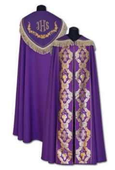 Kapa liturgiczna fioletowa IHS