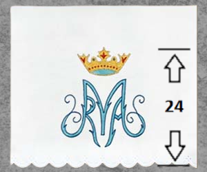 Obrus Ołtarzowy z Haftem Maryjnym i Koroną Obrus Ołtarzowy z Haftem Maryjnym i Koroną
