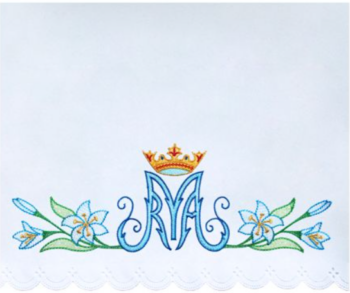 Obrus ołtarzowy haftowany Maryjny lilia