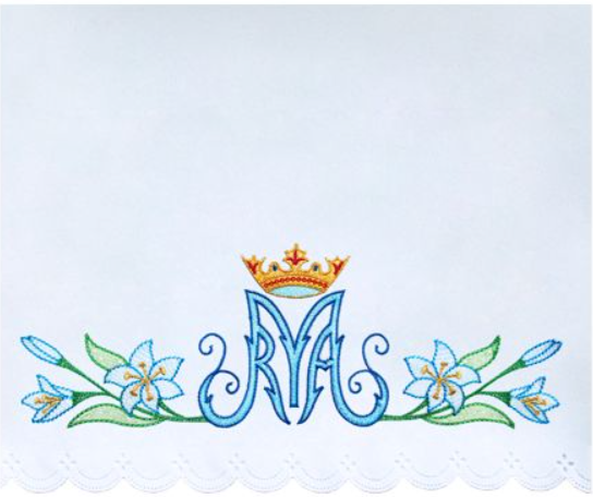 Obrus ołtarzowy haftowany Maryjny lilia Obrus ołtarzowy haftowany Maryjny lilia