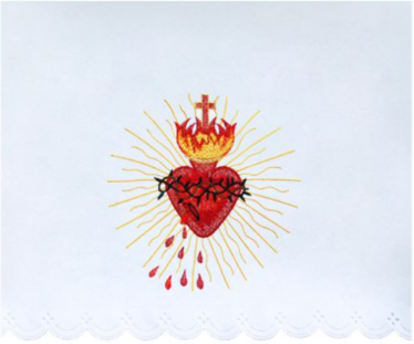 Obrus Ołtarzowy z Haftem Najświętszego Serca Jezusa