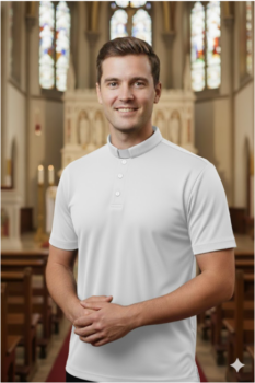 koszula kapłańska polo kr biała