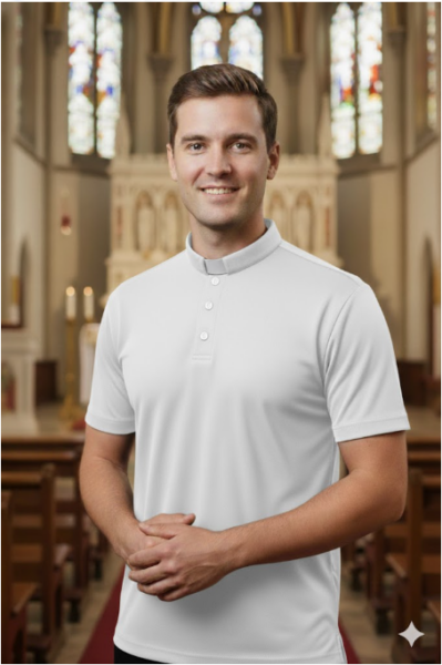 koszula kapłańska polo kr biała