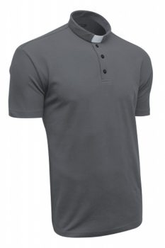 Poloshirt mit Collarkragen mit kurzen Ärmeln, schwarz- Priesterhemde