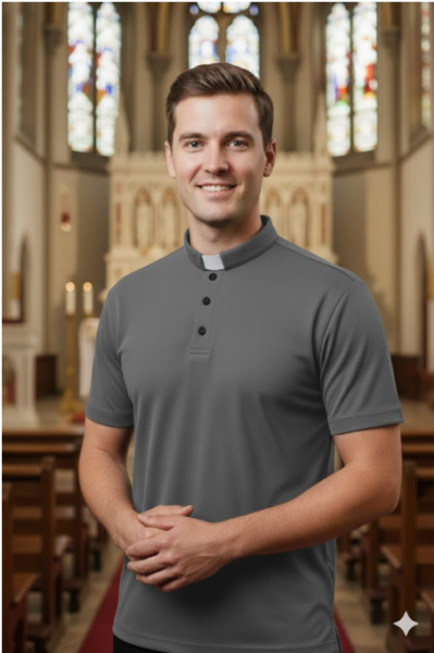 koszula kapłańska polo kr grafit