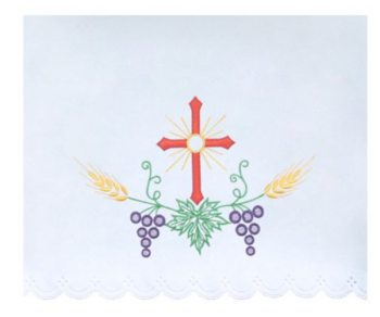 Obrus Ołtarzowy z Czerwonym Krzyżem I Winogronami