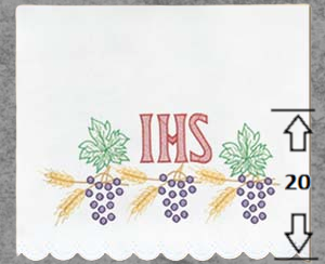 Obrus Ołtarzowy z Haftem IHS i Winogronami Obrus Ołtarzowy z Haftem IHS i Winogronami