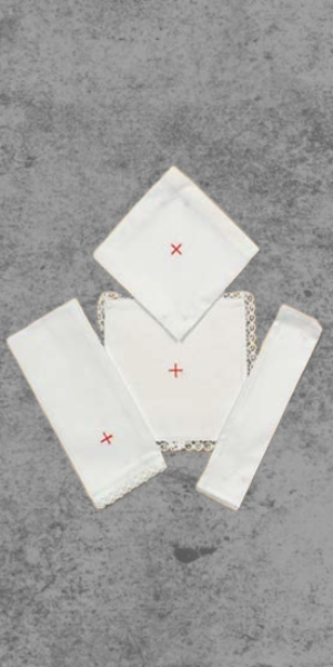 bielizna kielichowa krzyż czerwony zestaw