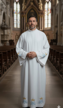 Alba Kapłańska haftowana Maryjna