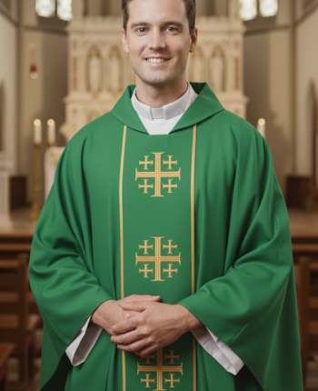 Ornat zielony z Krzyżem Jerozolimskim