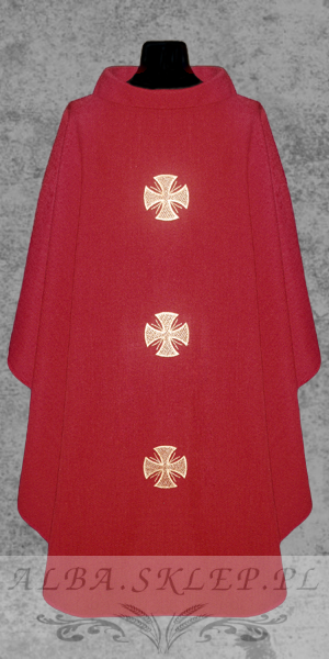 Czerwony Ornat Lniany z Krzyżami Czerwony Ornat Lniany z Krzyżami