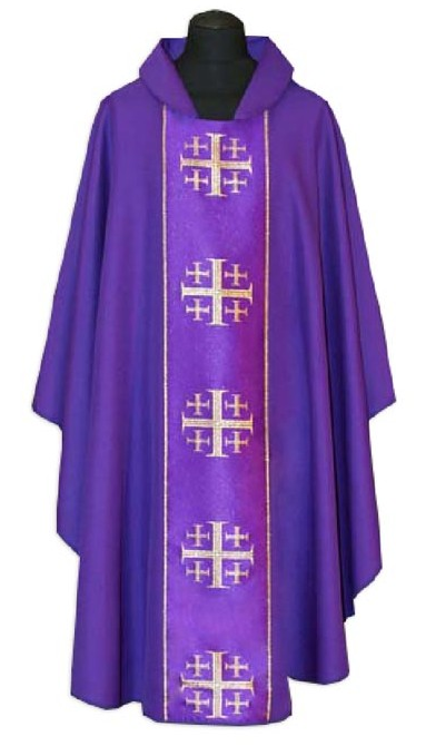 Ornat Fioletowy z Krzyżem Jerozolimskim Ornat Fioletowy z Krzyżem Jerozolimskim
