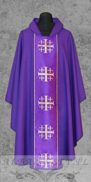 Ornat Fioletowy z Krzyżem Jerozolimskim Ornat Fioletowy z Krzyżem Jerozolimskim