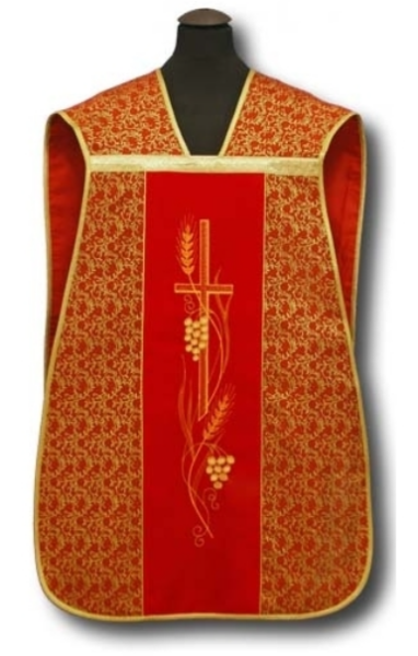 Czerwony Ornat Rzymski haftowany – Adamaszek