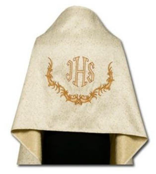Welon Liturgiczny z Haftem IHS w Złotym Odcieniu