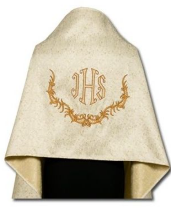 Welon Liturgiczny z Haftem IHS w Złotym Odcieniu
