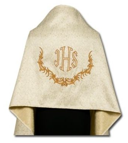 Welon Liturgiczny z Haftem IHS w Złotym Odcieniu