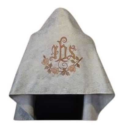 Złoty Welon Liturgiczny z Haftem IHS i Motywem Róż