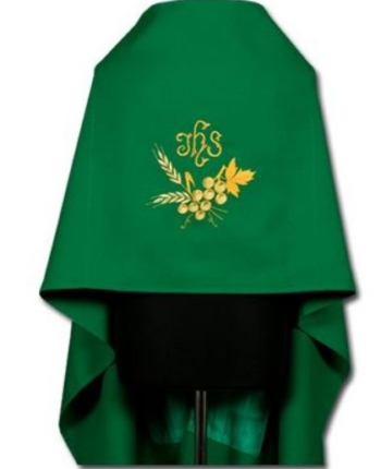 Welon Naramienny Haftowany Zielony IHS