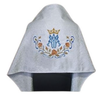 Welon Liturgiczny Brokatowy z Maryjnym Haftem