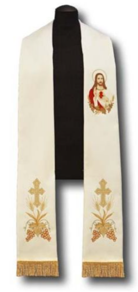 Stuła haftowana Serce Pana Jezusa