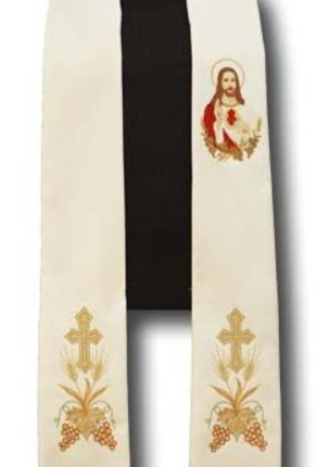 Stuła haftowana Serce Pana Jezusa