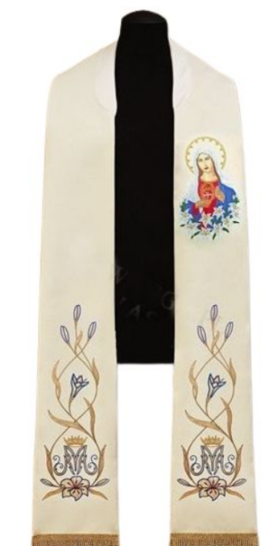 Stuła z Wizerunkiem Serca Matki Boskiej