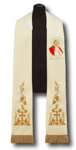 Stuła kapłańska z wizerunkiem Papieża Jana Pawła II