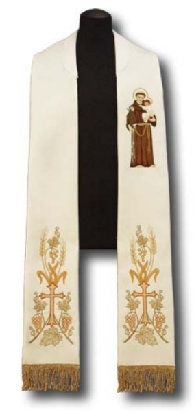 Stuła kapłańska z wizerunkiem Świętego Antoniego