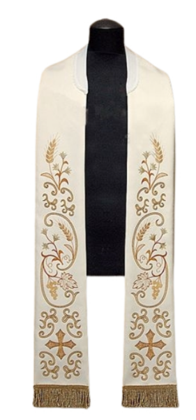 Stuła eucharystyczna bogato haftowana