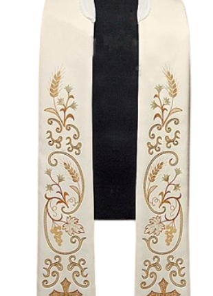 Stuła eucharystyczna bogato haftowana