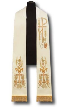 Stuła kapłańska – haftowana PX i krzyże