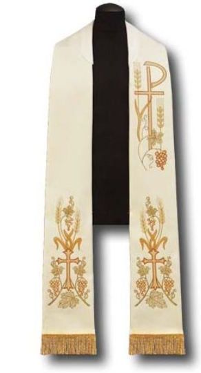Stuła kapłańska – haftowana PX i krzyże