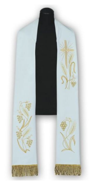 Stuła haftowana krzyż winogrona