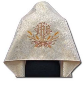 Welon Liturgiczny z Haftem IHS i Motywem Kłosów oraz Winogron