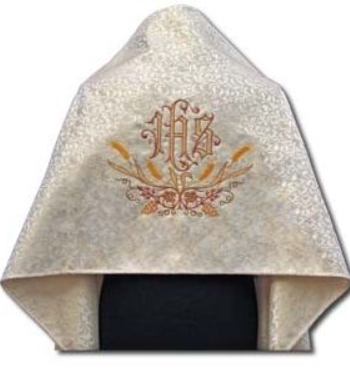 Welon Liturgiczny z Haftem IHS i Motywem Kłosów oraz Winogron