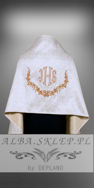 Welon Liturgiczny z Haftem IHS w Złotym Odcieniu Welon Liturgiczny z Haftem IHS w Złotym Odcieniu