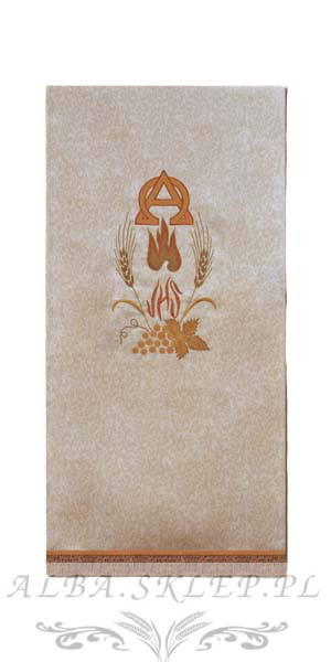 Nakrycie na Ambonę Lektorium Złote z Haftem Alfa Omega Nakrycie na Ambonę Lektorium Złote z Haftem Alfa Omega